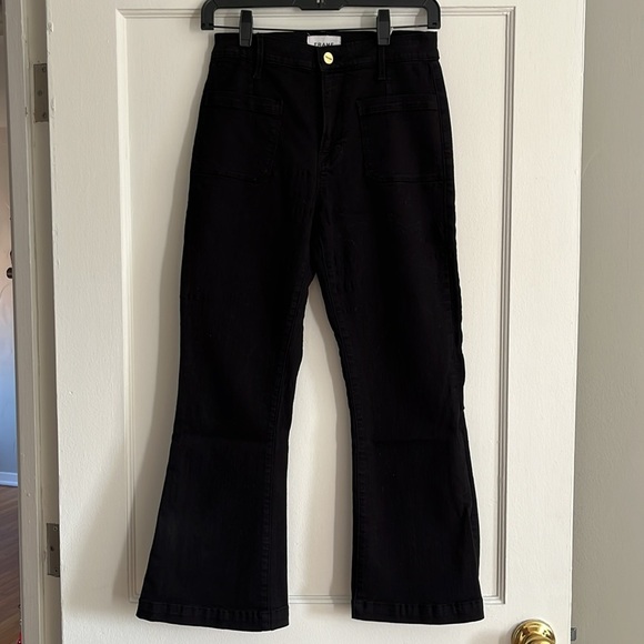 FRAME Le Bardot Crop Flare, Black Noir - 25 - Picture 5 of 8